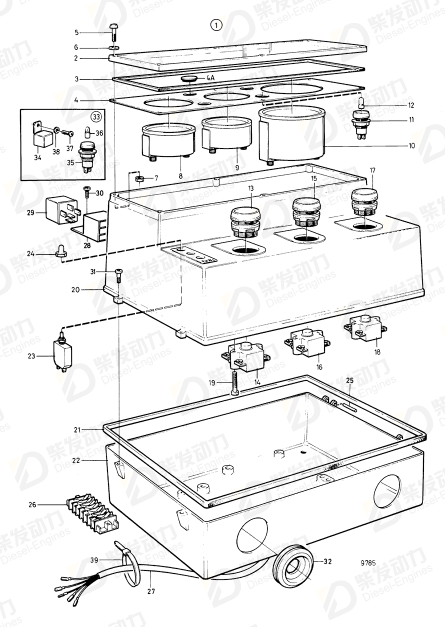 VOLVO Instrument Panel 849969 Drawing